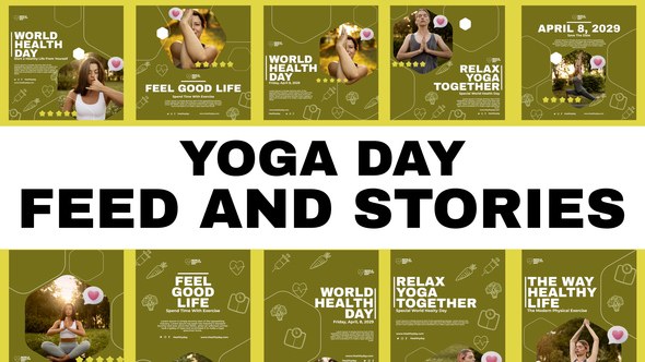 Videohive Yoga Day Feed and Stories Instagram 57909295 Openers template preview