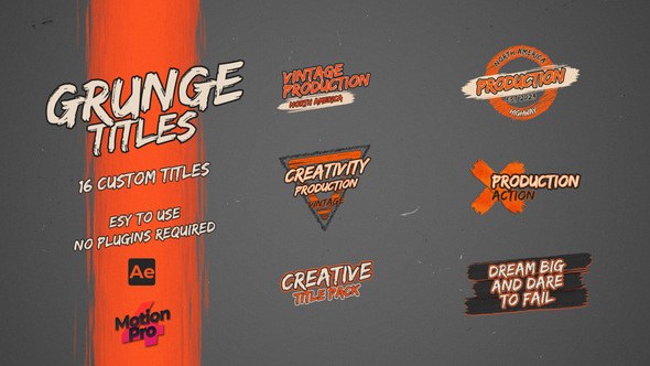 Videohive Grunge Titles 38513292 Titles template preview