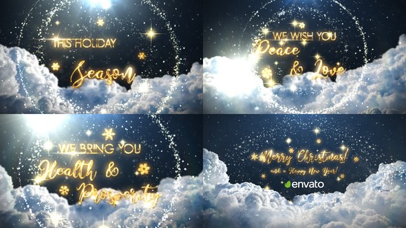 Christmas Gold Titles Video Displays template preview