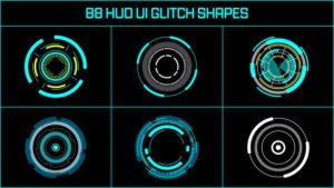 Videohive HUD UI Glitch Shapes Elements template preview