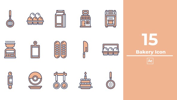 Videohive Bakery Icon After Effect Elements template preview