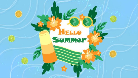 Videohive Hello Summer Intro Video Displays template preview