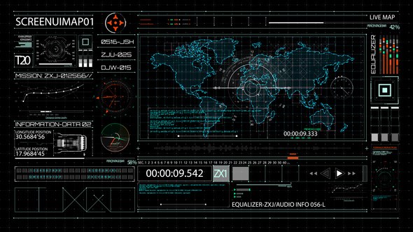 Videohive HUD700 Screen MAP1 Elements template preview