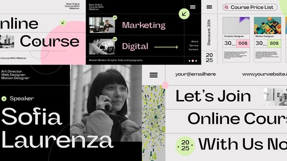 Videohive Online Course After Effects Video Displays template preview