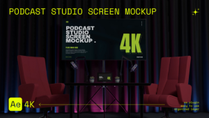 Videohive Podcast Studio Screen Mockup Product Promo template preview