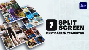 Videohive Vertical Multiscreen Transition - 7 Split Screen Elements template preview