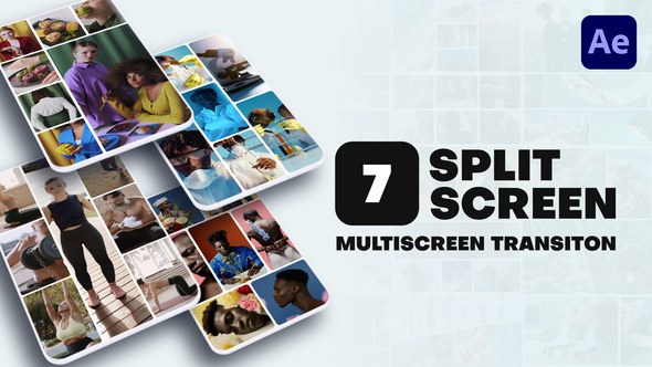 Videohive Vertical Multiscreen Transition - 7 Split Screen Elements template preview