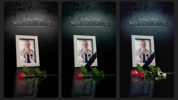 Videohive Funeral Flower Card | Vertical Stories Opener for Social Media Openers template preview