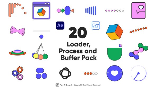 Videohive Loader, Process and Buffering Icon Pack for After Effects Elements template preview