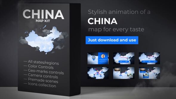 Videohive  China Map - People's Republic of China Map Kit Video Displays template preview