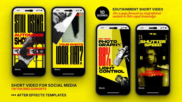 Videohive Edutainment Photography - Pro TikTok/Reels Video Template Product Promo template preview