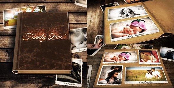 Videohive Family Book Video Displays template preview
