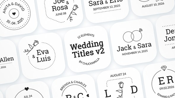 Videohive Wedding Titles v2 51806312 Titles template preview