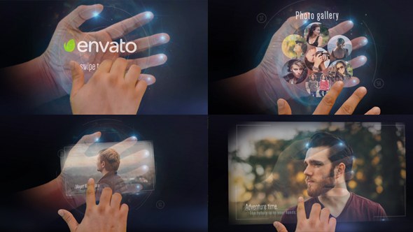 Videohive Interactive Hand Hologram Opener Openers template preview