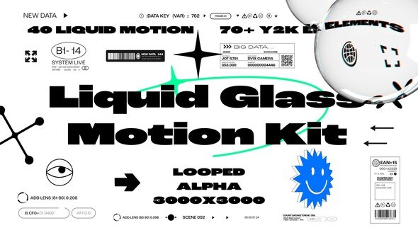 Videohive Liquid Glass Motion Kit Elements template preview