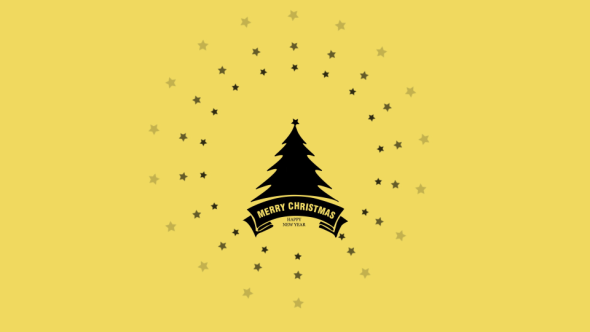 Flat Christmas and New Year Greetings Video Displays template preview