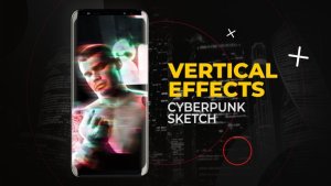 Videohive Vertical Cyberpunk Sketch Effects | After Effects Elements template preview