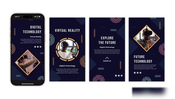 Videohive Minimal Technology Instagram Stories Openers template preview
