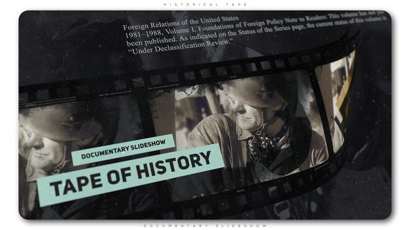 Videohive Historical Tape Documentary Slideshow Openers template preview