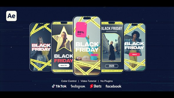 Videohive Black Friday - TikTok, Reels, Shorts, Stories Openers template preview