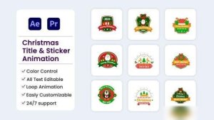 Videohive Christmas Title & Stickers Titles template preview