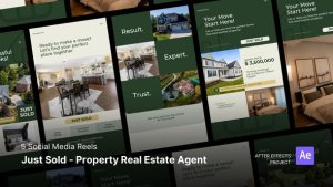 Videohive Social Media Reels - Just Sold Property Real Estate Agent After Effects Project Files Product Promo template preview