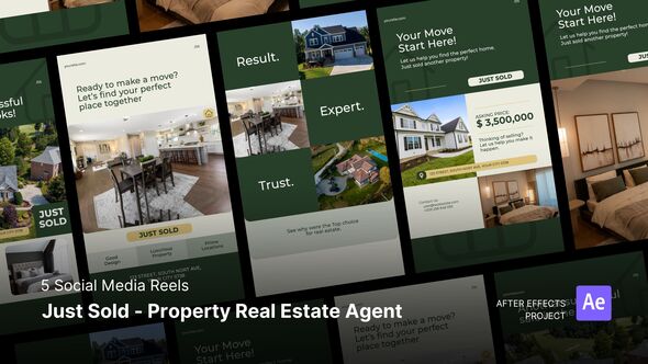 Videohive Social Media Reels - Just Sold Property Real Estate Agent After Effects Project Files Product Promo template preview