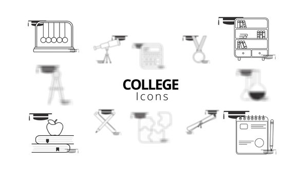 Videohive College Icons Elements template preview
