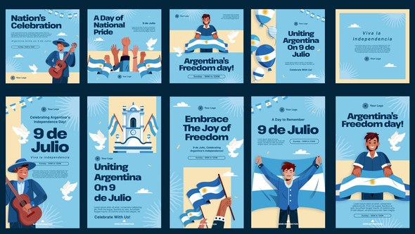 Videohive 9 De Julio Feed and Stories Instagram Openers template preview