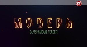 Modern Glitch Movie Teaser Video Displays template preview