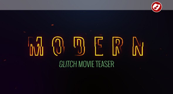 Modern Glitch Movie Teaser Video Displays template preview