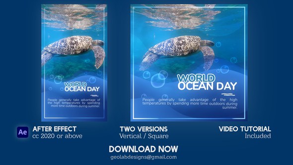 Videohive World Ocean Day l Global Ocean Awareness Openers template preview