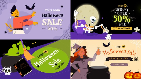 Videohive Halloween Sale Offer Website Banners Product Promo template preview