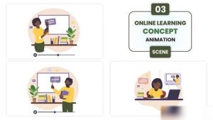 Videohive Online Learning Concept Animation Scene Elements template preview