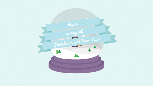 Cartoon Christmas Postcard 03 Video Displays template preview