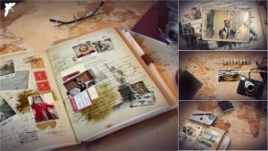 Videohive Vintage Travel Journal Video Displays template preview