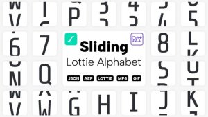 Videohive Sliding Lottie Alphabet Elements template preview