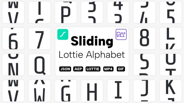 Videohive Sliding Lottie Alphabet Elements template preview