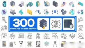 Videohive 300 Icons Pack - Cyber Security Infographics template preview
