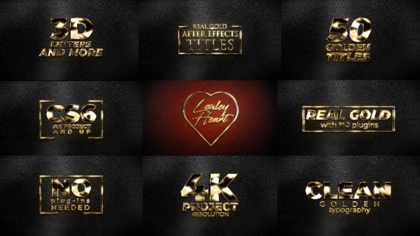 Videohive Real Gold Titles Titles template preview