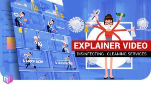 Explainer Video | Disinfection, Cleaning services Video Displays template preview