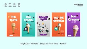 Videohive Ice Cream Instagram Stories Product Promo template preview