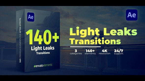 Videohive Light Leaks Transitions 52787880 Elements template preview