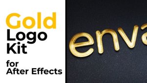 Gold Logo Title Video Displays template preview