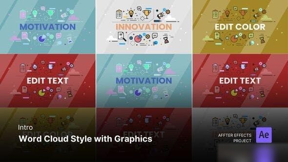 Videohive Intro/Opening Video - Word Cloud Style with Graphic After Effects Template Openers template preview