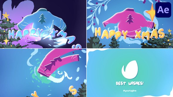 Videohive Christmas Sweater Logo for After Effects Logo Stings template preview