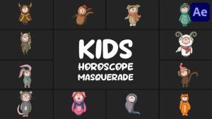 Videohive Kids Horoscope Masquerade for After Effects Elements template preview