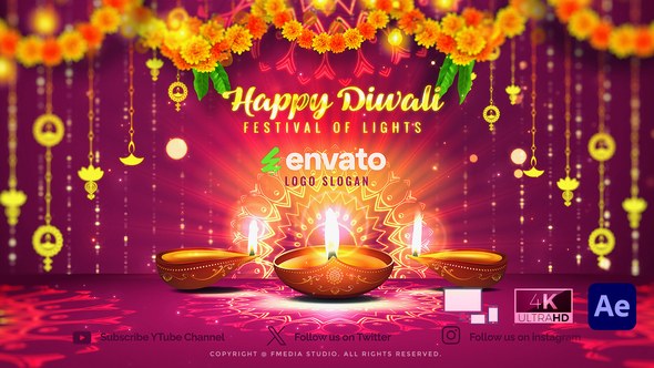 Videohive Diwali Lighting Festival Openers template preview
