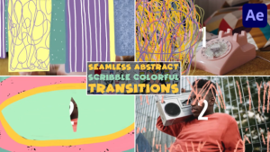 Videohive Seamless Abstract Scribble Colorful Transitions | After Effects Elements template preview