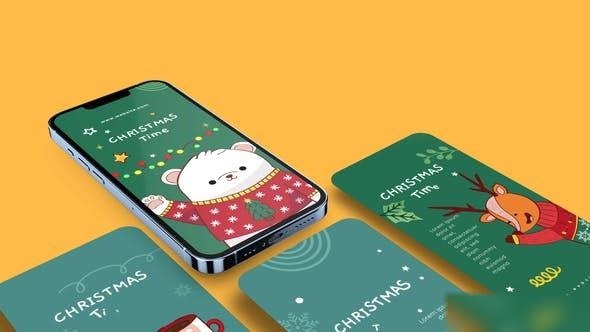 Videohive Hand Draw Christmas Instagram Reel Openers template preview